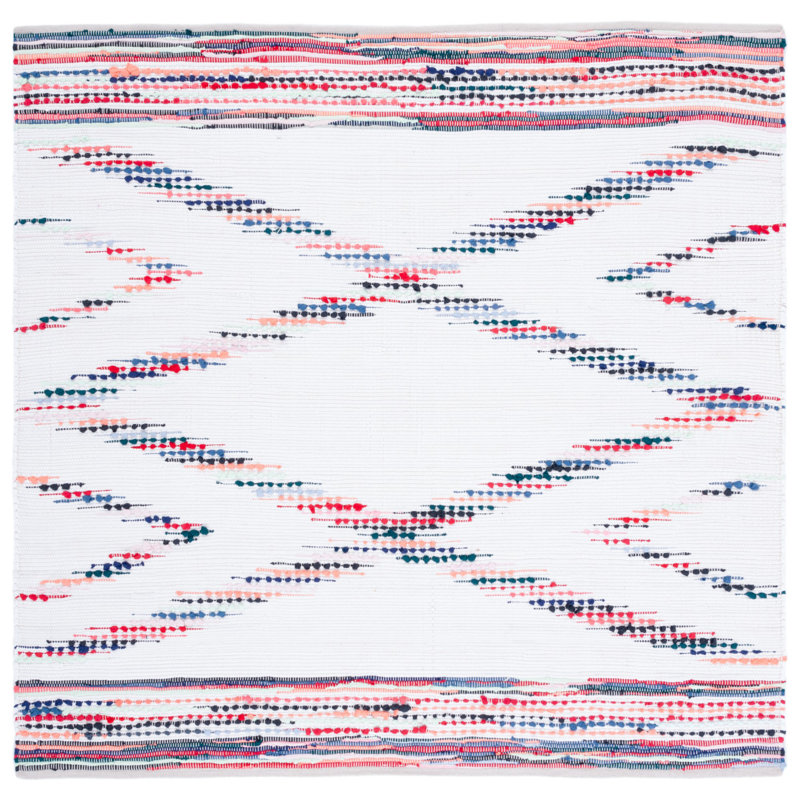 Tapis géométrique à tissage plat Montauk, Carré 6 pi