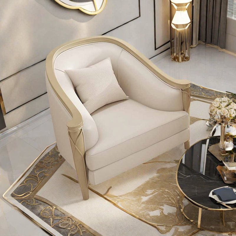 Fauteuil en cuir véritable French French