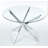 Round Dining Table With Cross Metal Leg And Glass Top-1396574355