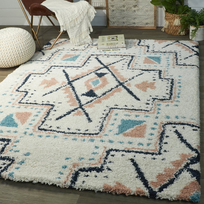 Tapis à poils longs Arnet Southwestern, Rectangle 5 pi 3 po x 7 pi