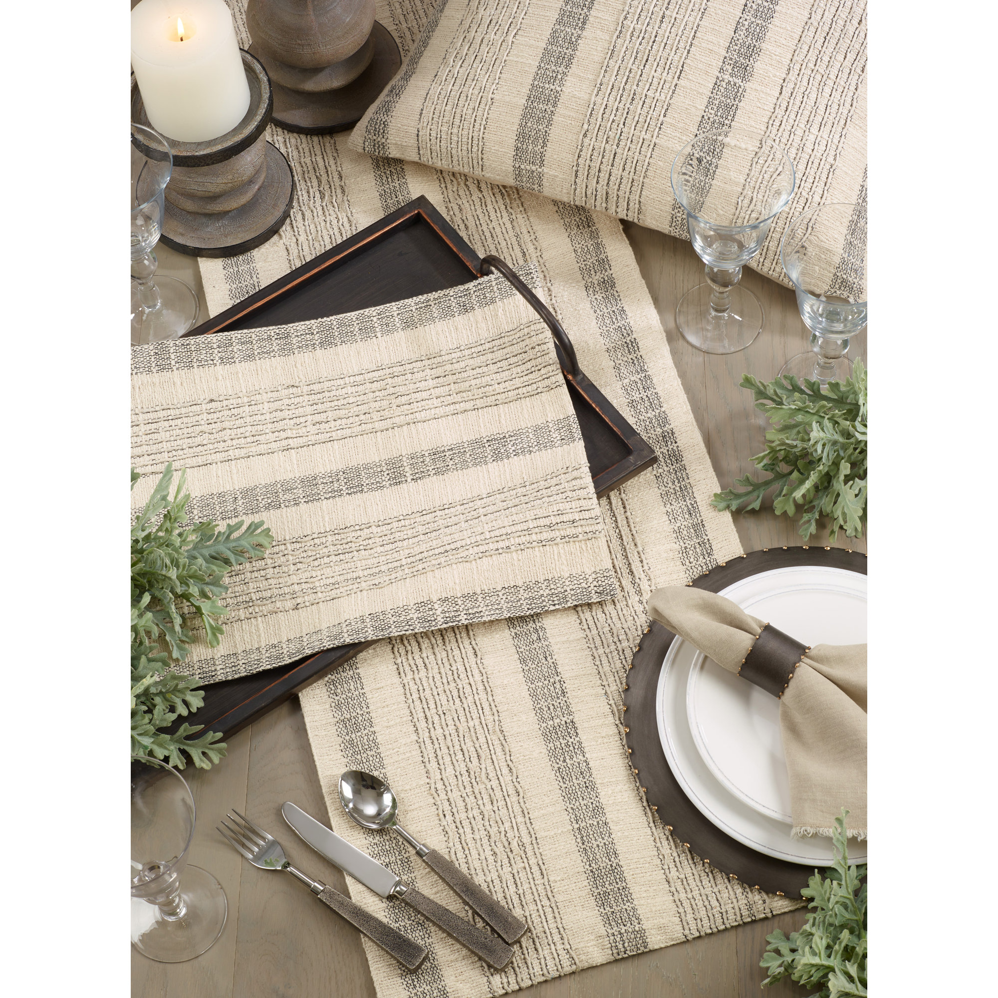 Eisenman Woven Cotton Table Runner, 16" x 54"