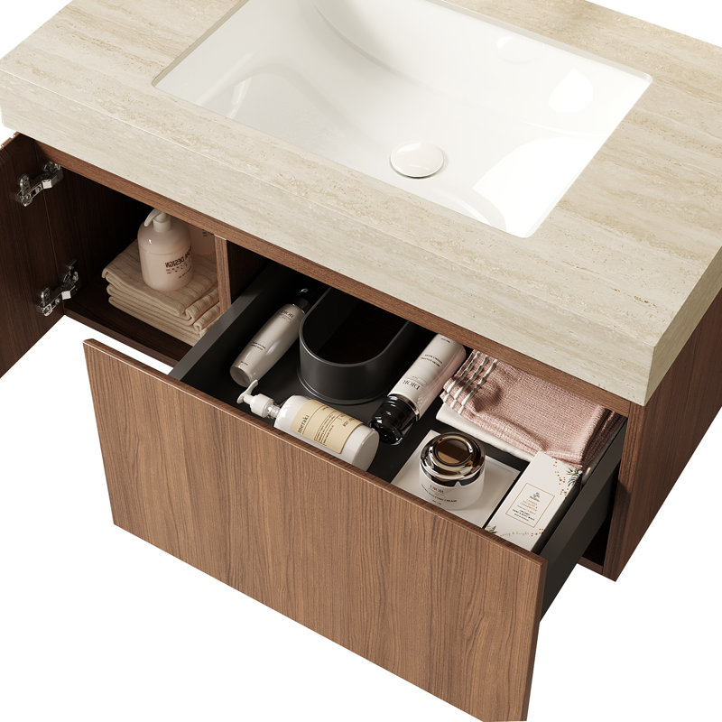 Armoire de salle de bain luxueuse en noyer de 36 po Luxury
