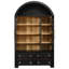 Armoire de rangement Novelle 72,8 po de style ferme moderne en bois d'ingénierie avec portes vitrées et étagères réglables-135784675