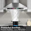 BRANO 36" Stainless Steel 900 CFM Wall Range Hood with Washable Filter