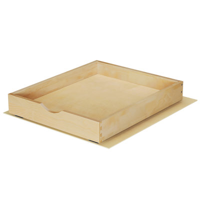 Muya Slide-Out Solid Wood Pull Out Drawer Soft Close Rails With Fixed Base Plate