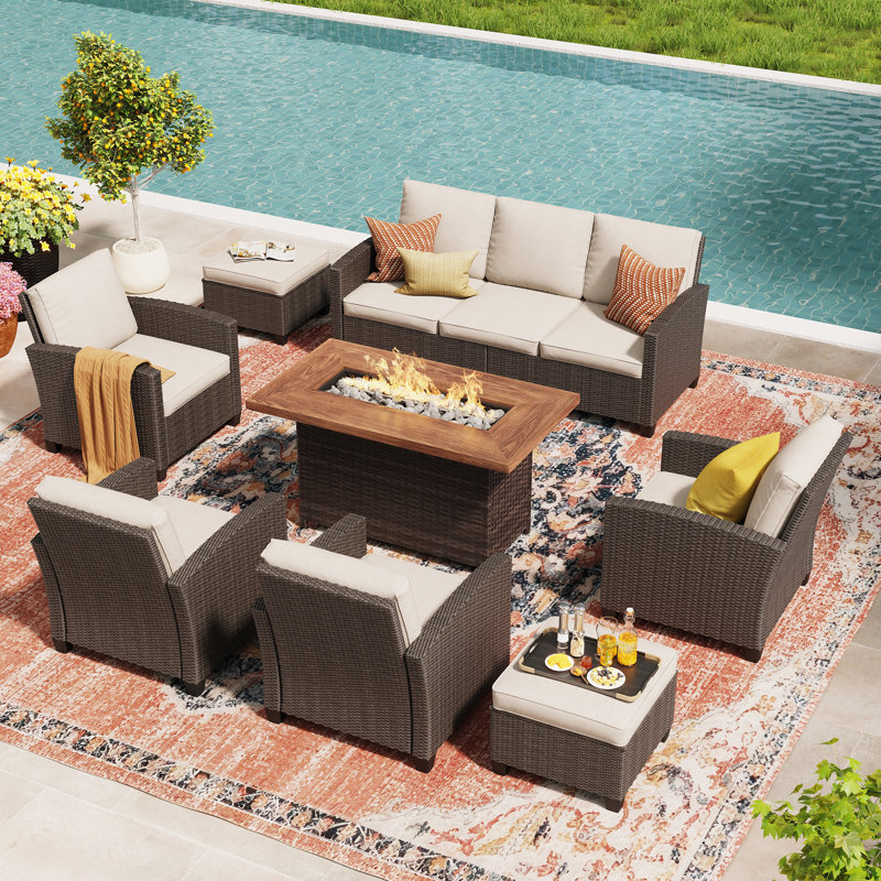 Patio Conversation Set, Beige