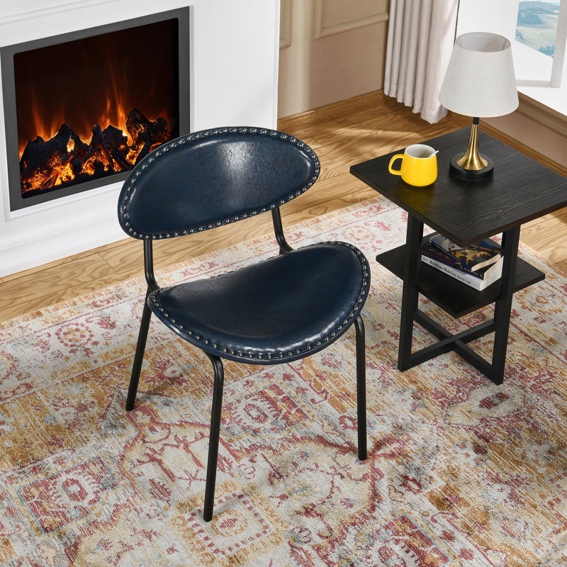 Reimer Upholstered Dining Chair, Purplish Blue, 2 Pieces
