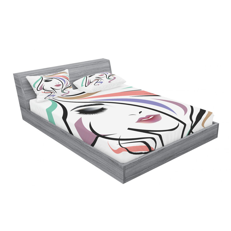 Microfiber Sheet Set, Queen Sheet Set with Fitted Sheet