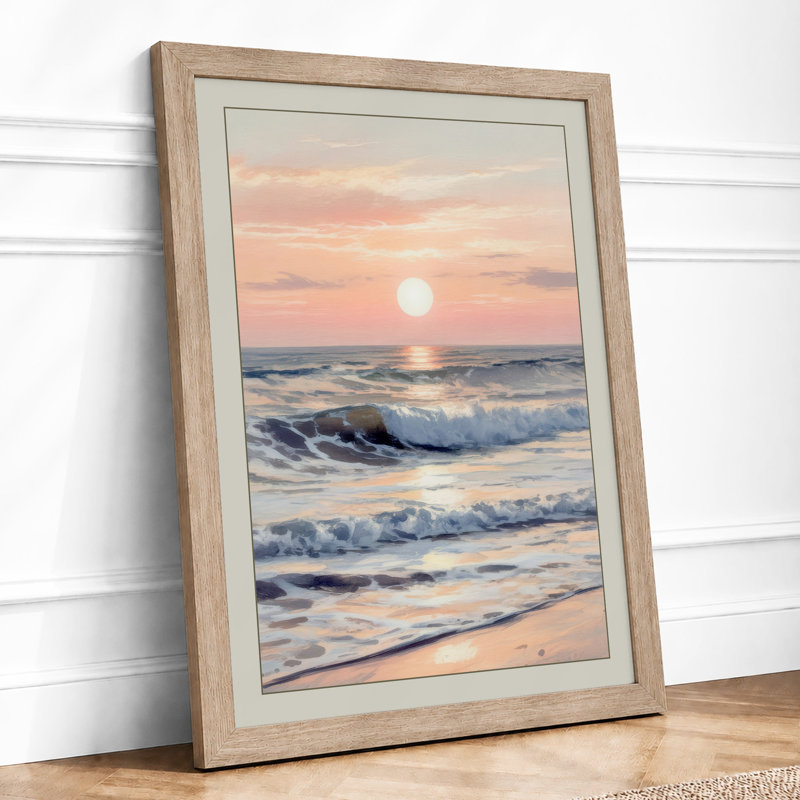 Sunrise Coastal - Framed Print, A3 - 42.0 x 29.7 cm, Oak