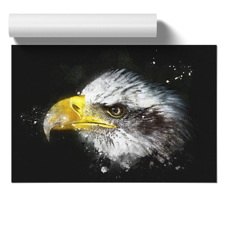 Bald Eagle Paint Splash - Frameless Print, 42cm H x 59cm W x 0.1cm D
