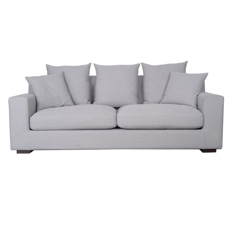 Canapé 3 places Cory, Mélange de polyester gris clair