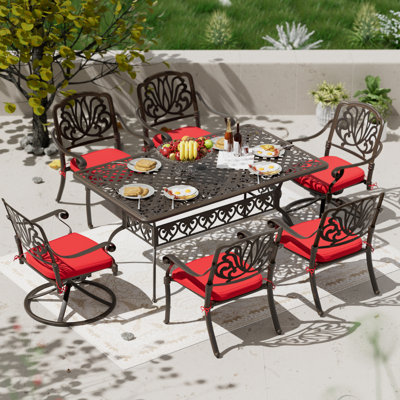Ensemble repas d'extérieur rectangulaire pour 6 personnes L 59,06 po Sybella