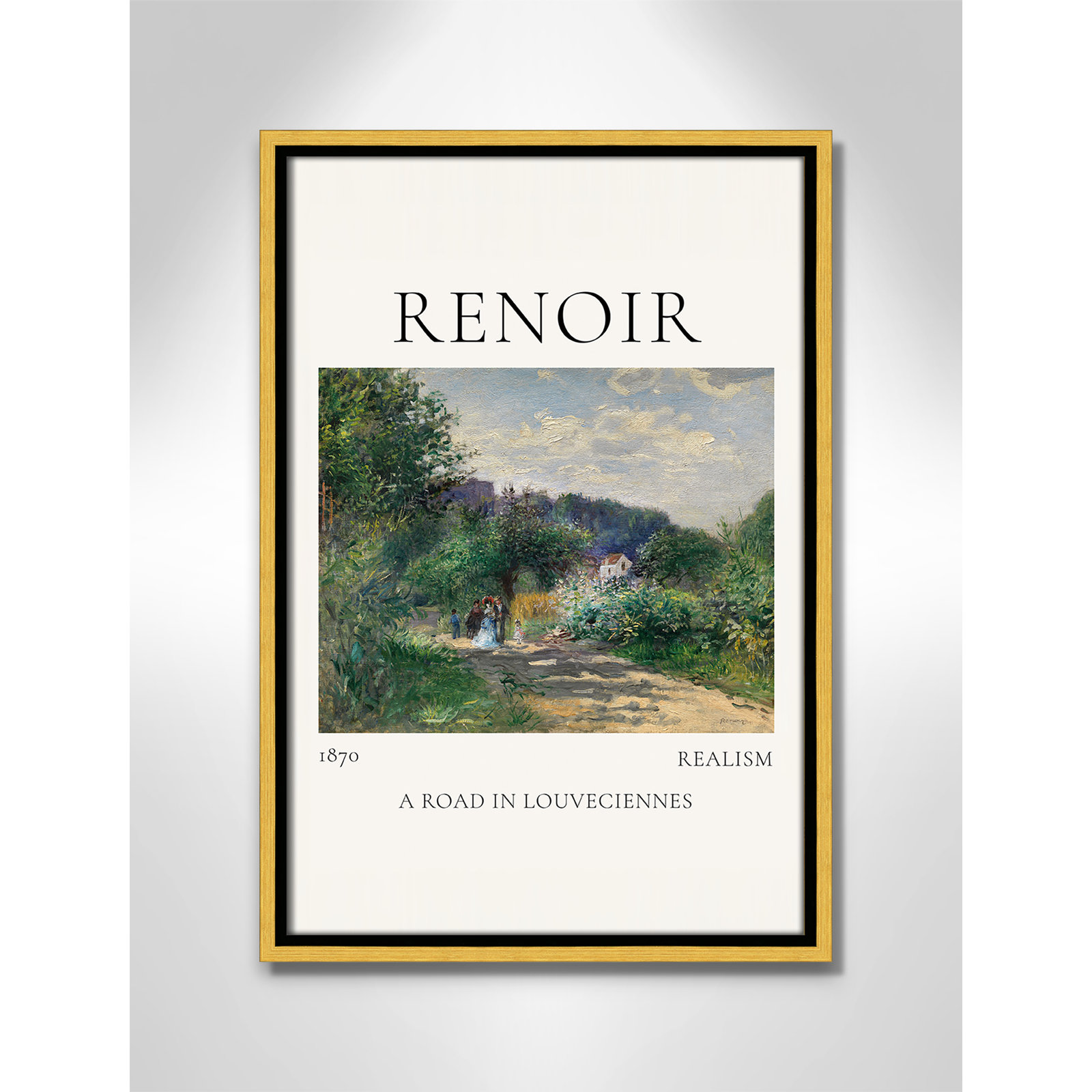 Rocchetto "A Road in Louveciennes" Print, Gold Floater Frame, No, 19.5" H x 13.5" W x 2" D