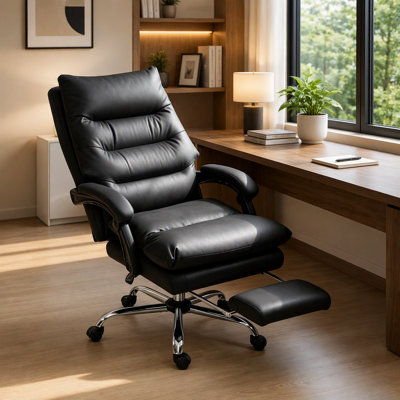 Fauteuil de bureau ergonomique avec repose-pieds massant et inclinable
