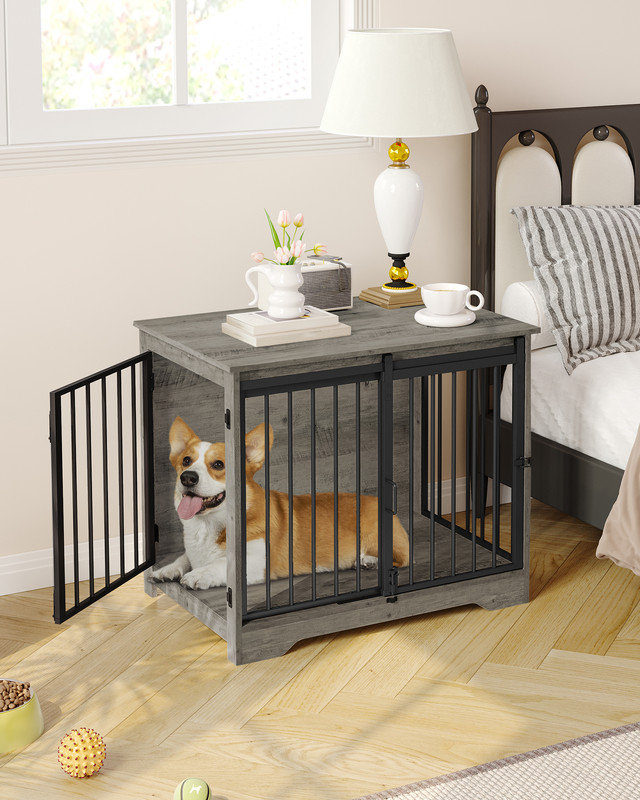 Cage pour chien Dawyne, H 25,4 po x l 27,2 po x P 19,3 po, Grège