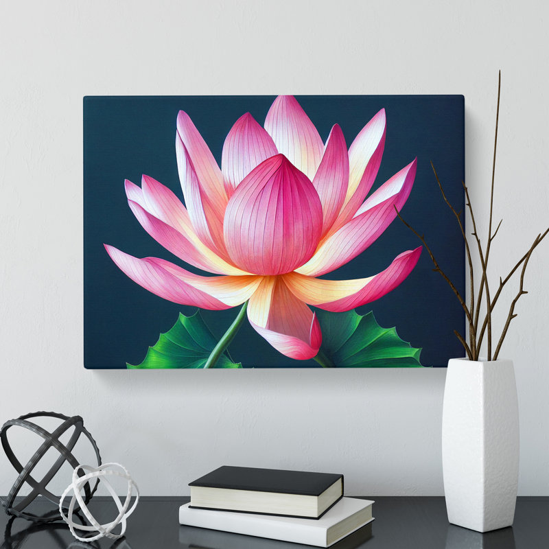 Fanciful Lotus - Wrapped Canvas Print, 35cm H x 50cm W x 3cm D