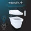 Toilette allongée murale TOTO® WASHLET® + AP avec siège de bidet S500e et système de réservoir double chasse encastré 0,9 et 1,28 GPF DuoFit®, argent mat