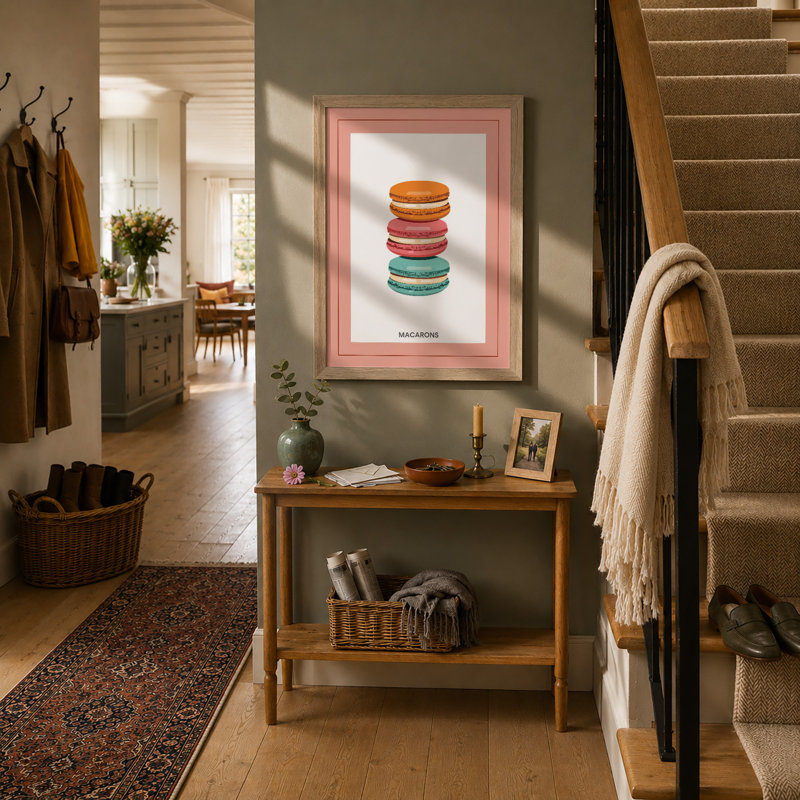 Stacked Macarons Modern - Framed Print, A1 - 84.1 x 59.4 cm, Oak