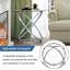 Lakhraj Glass Cross Legs End Table-51981486-52101952