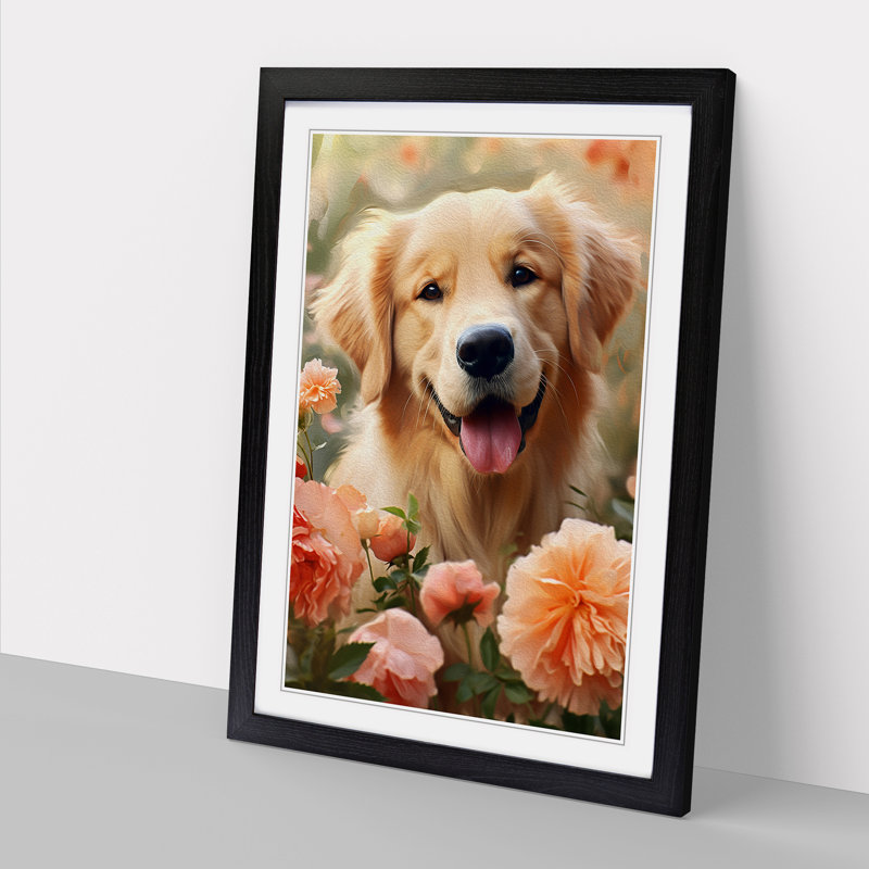 Golden Retriever Digital - Framed Print