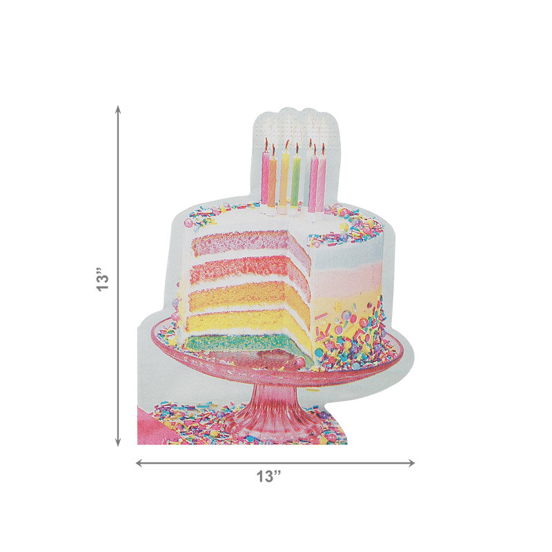 Ensemble de 12 gâteaux d'anniversaire en forme de serviette 3 plis arc-en-ciel - ensemble de 6