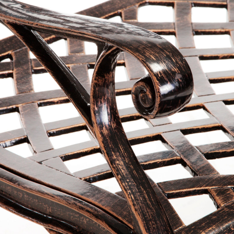 Banc de jardin en fonte d'aluminium Caffey