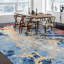Tapis bleu et doré de haute qualité noué à la main-225510801