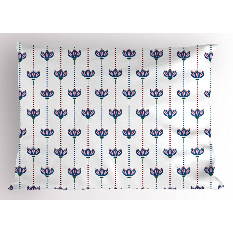Dots Polyester Floral Sham Set, Queen