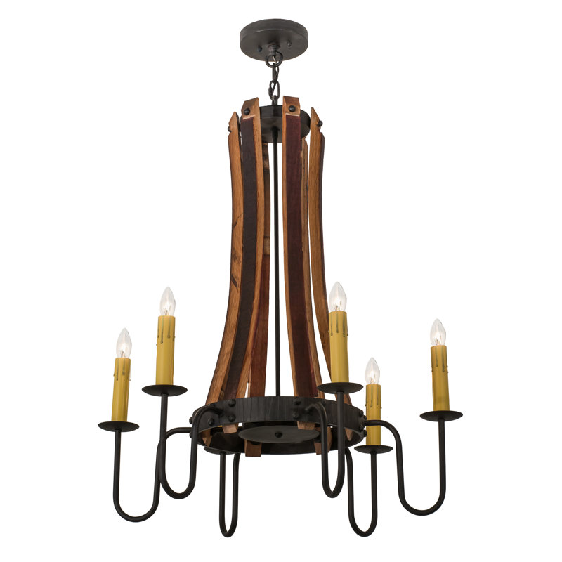 Lustre de roue de style bougie 6 lumières Suzan