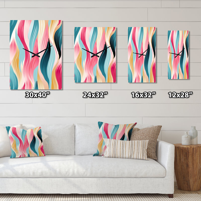Jasmaine - Horloge murale moderne, H 32 po x l 14 po x P 1 po
