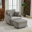 Chaise pivotante rembourrée avec repose-pieds avec rangement-102361025