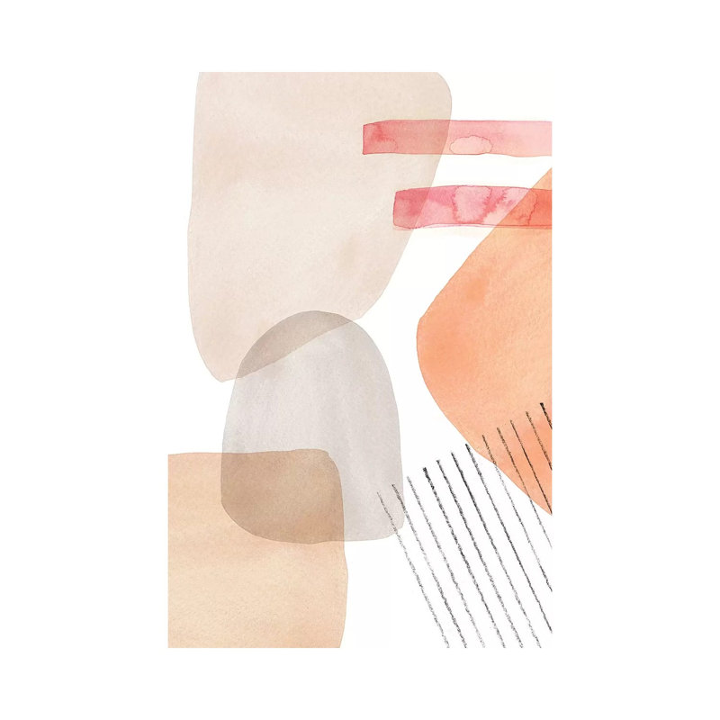 Neutral Abstract Shapes by Whales Way - Print on Canvas, 66.04cm H x 45.72cm W x 3.81cm D, Wrapped Canvas