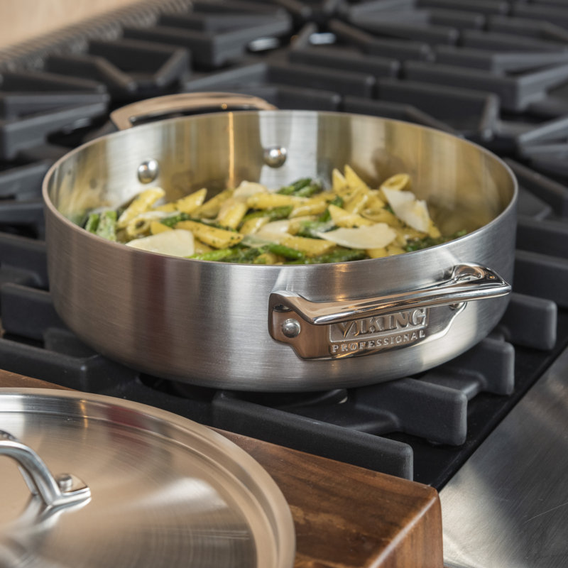 Viking Professional 5-Ply Stainless Steel Casserole Pan, 3.4 Quarts