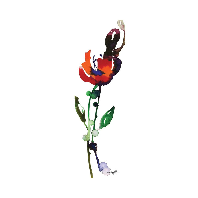 Flower Zen VIII by Kathy Morton Stanion - Wrapped Canvas Panoramic Painting, 30.48 cm H x 91.44 cm W x 1.91 cm D