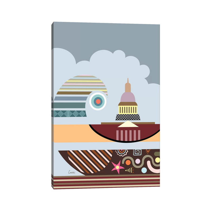 Capitol Building Stylized - Wrapped Canvas Print, 101.6 cm H x 66.04 cm W x 3.175 cm D