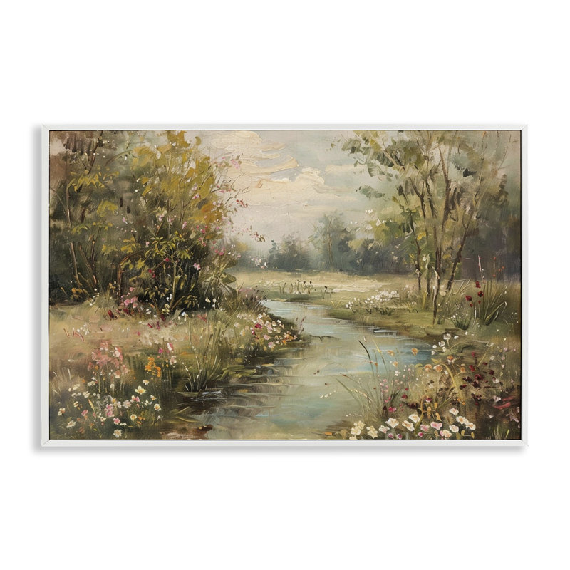  Giclée printanière par LSR Design Studio, H 12 po x l 18 po, Estampe numérique encadrée blanc bord de mer