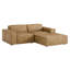 Causeuse modulaire en cuir avec repose-pieds 3 pièces Arielle-1129643321