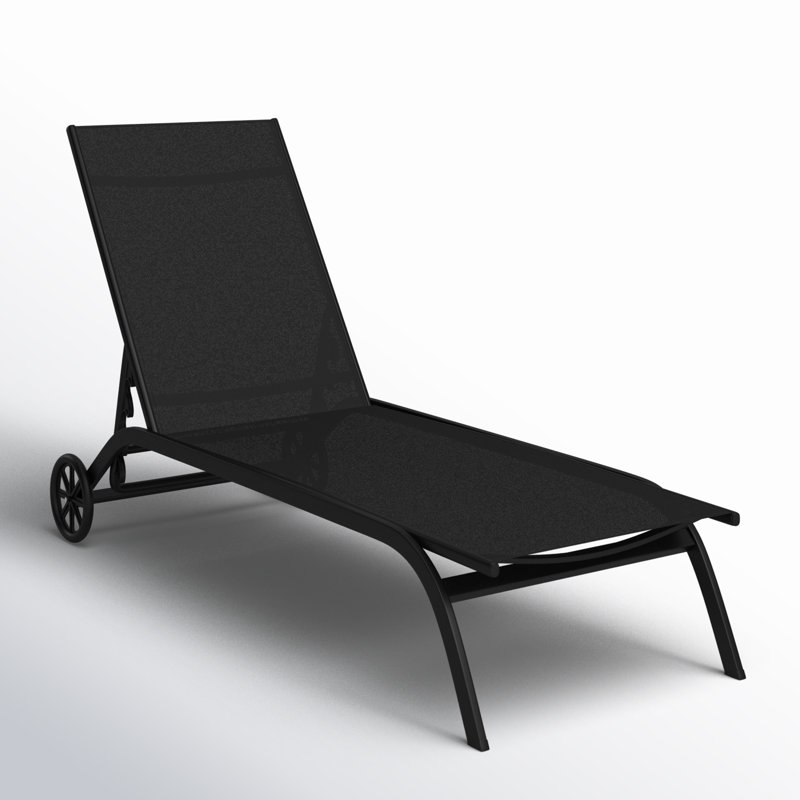 Outdoor Metal Chaise Lounge, Black