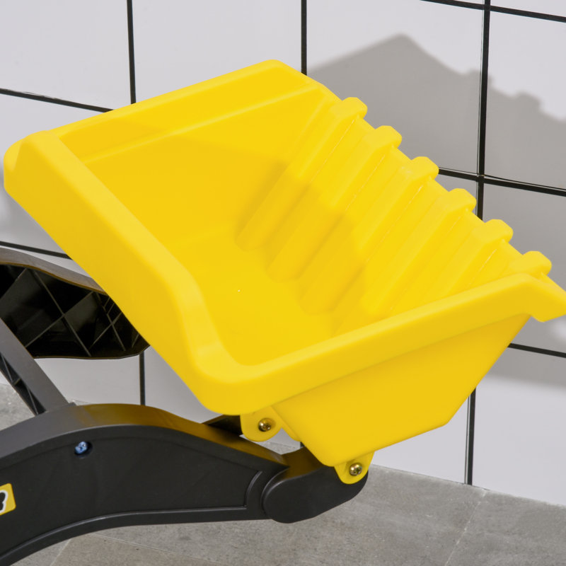 Kids Manual Pedal Ride-On Excavator With Front Loader Digger, Ride-On Tractor For 3 Year Old, Yellow