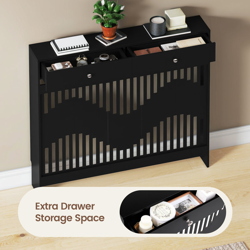 Radiator Cover, 96cm H x 109cm W x 19cm D, Black