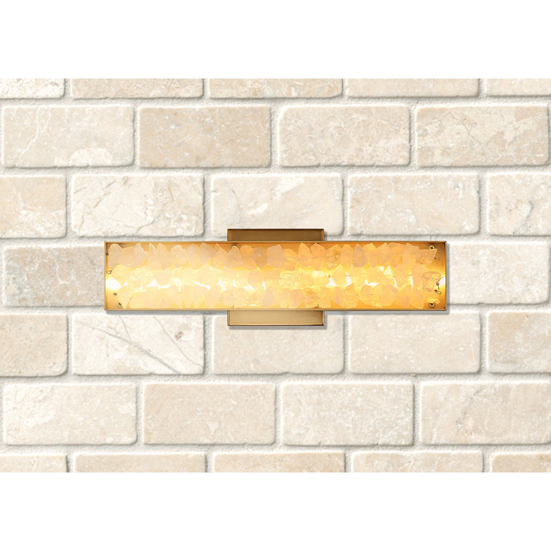 Applique murale Everly Quinn Lennards à DEL en laiton céleste, H 4,75 po x l 16,25 po x P 3,13 po, 455 lumens, 14 W