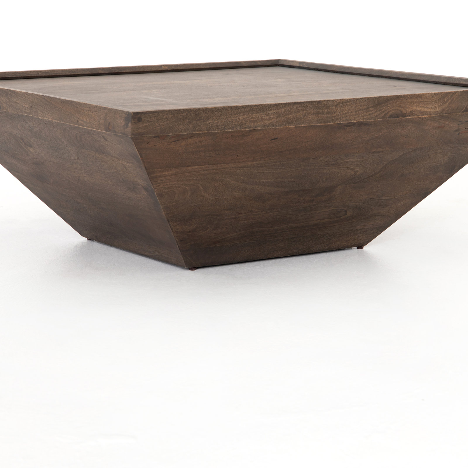 Kenja Solid Wood Single Coffee Table, Aged Brown