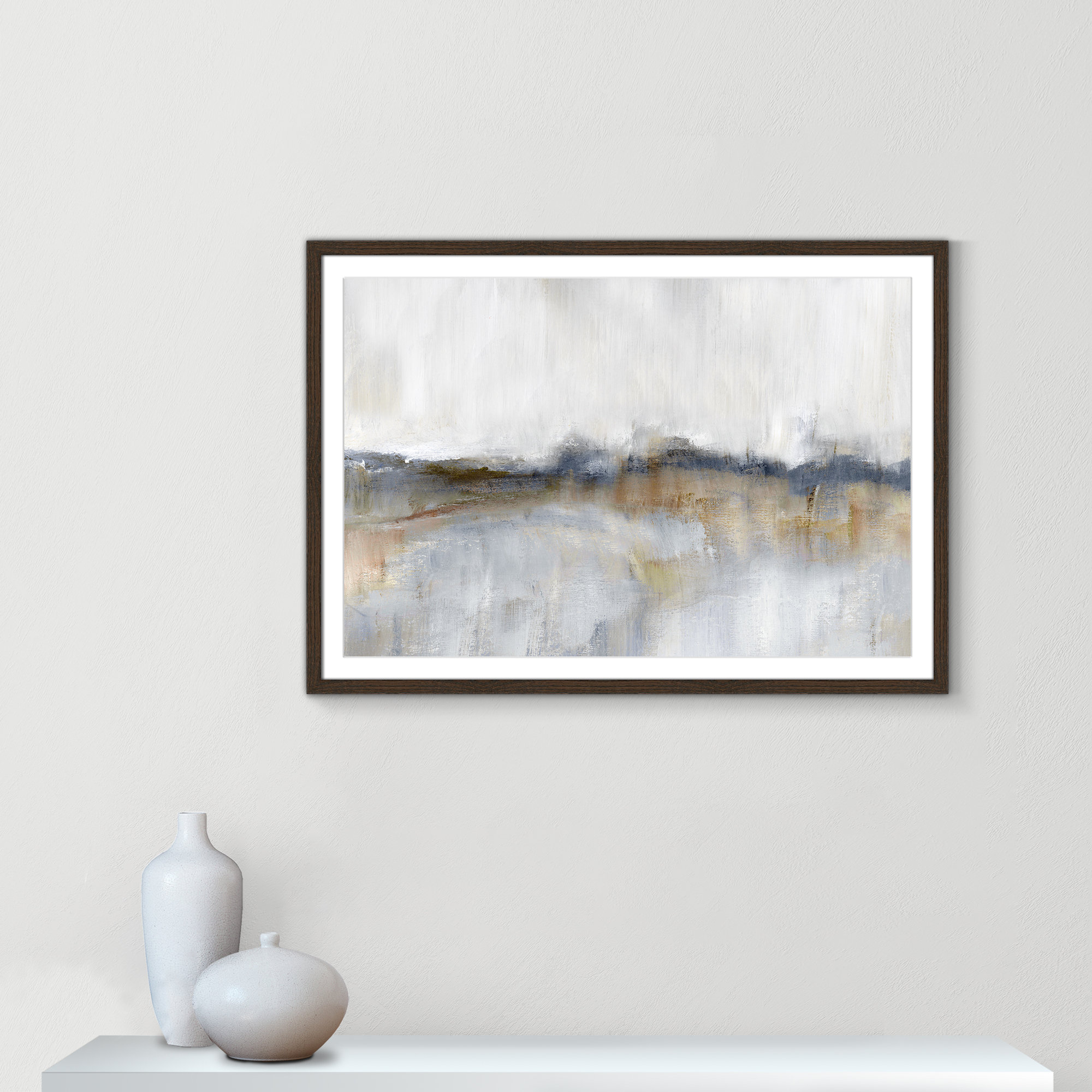 Autumnal Tide by Nan, 25.5" H x 35.5" W x 0.75" D, Walnut Framed