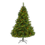 Lighted Artificial Pine Christmas Tree