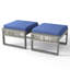 Repose-pieds d'extérieur en osier avec coussins Ezell, polyvalent pour la terrasse, le jardin-731233054