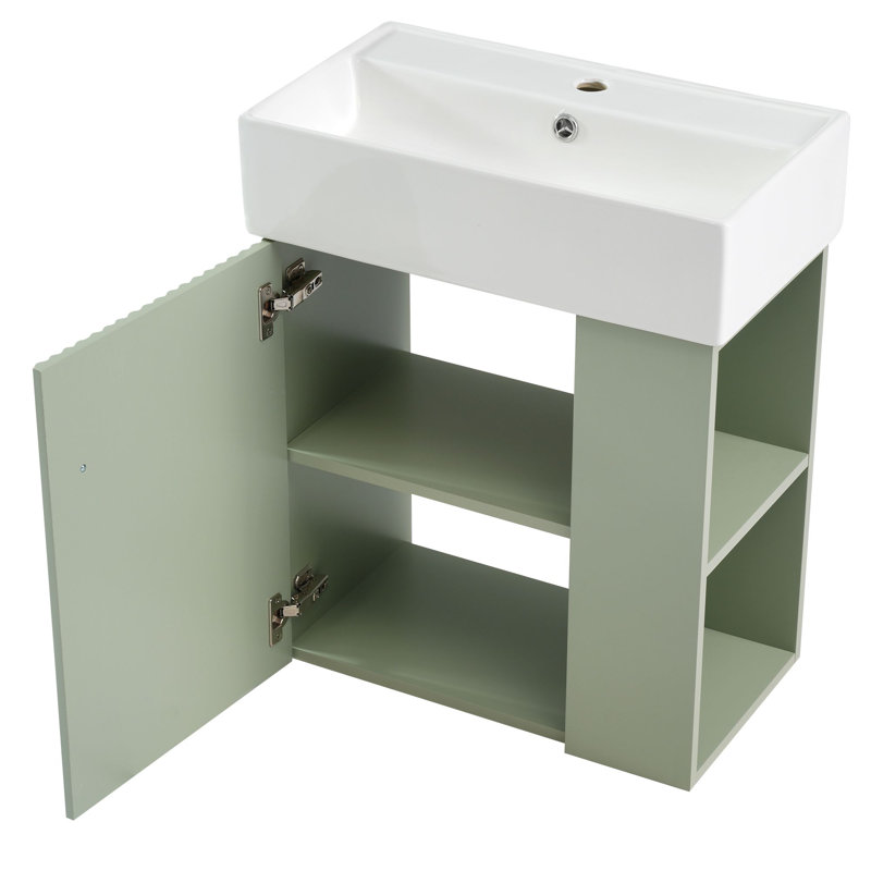 Meuble-lavabo flottant moderne 21,6 po, Vert