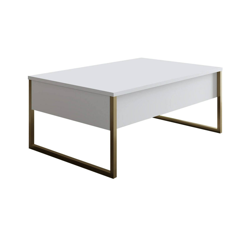 Abdulhakim Coffee Table, White/Gold