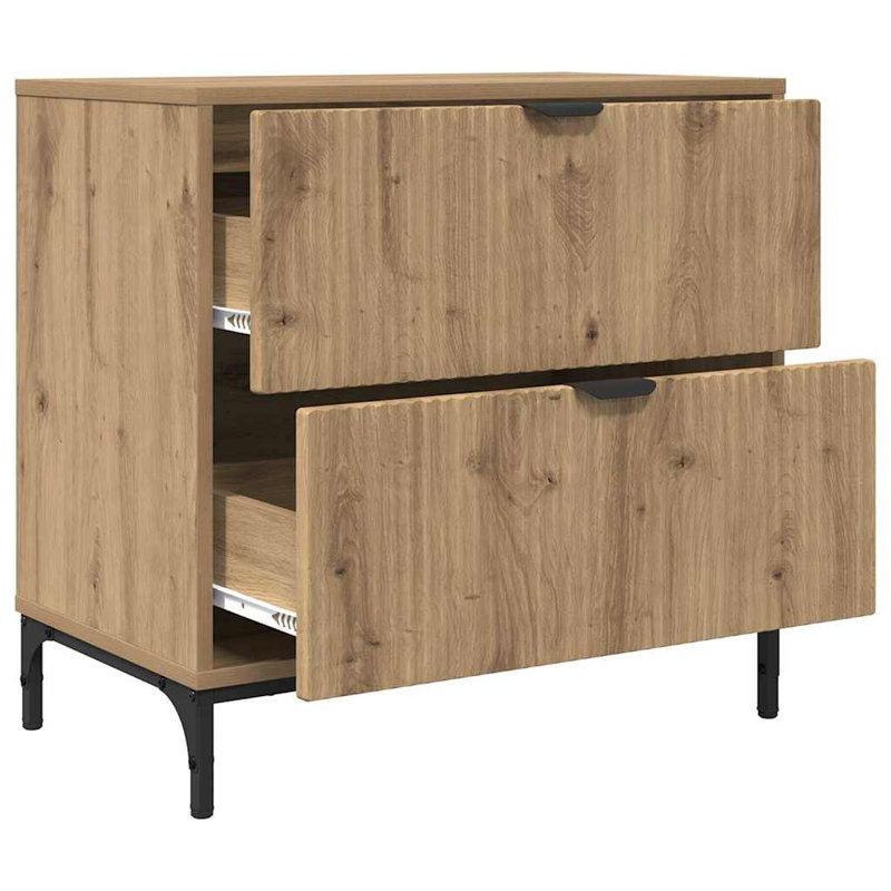 63.5cm W Manufactured Wood Bedside Table, Artisan Oak
