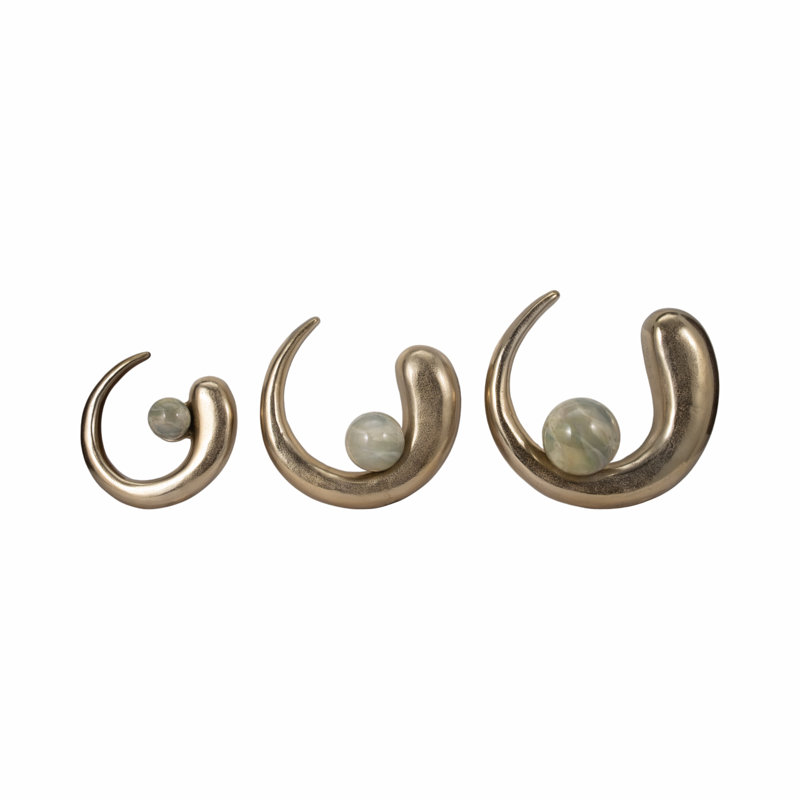 Everly Quinn 3-Piece 10/13/15" Amrita Gold Ring Wall Decor