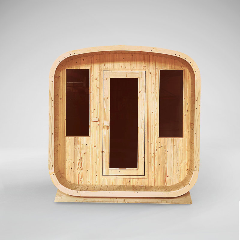 Outdoor Rustic Cedar Square Sauna – 6 Person – 6 kW UL Certified Electric Heater